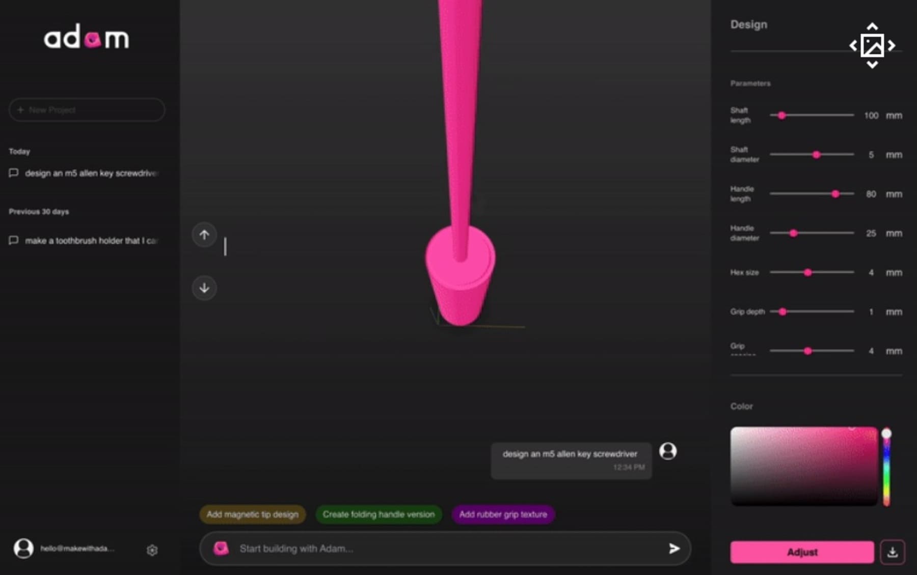 Adam: інноваційна платформа для створення 3D-моделей за допомогою тексту